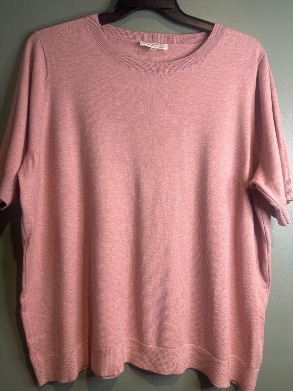 La Vila Milano Pink Knit Short Sleeve Sweater 2x Cottagecore Coquette Fall